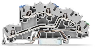 Złączka szynowa WAGO 3‑pietrowa 4mm2 N/L/PE szara 2003‑7646 TOPJOBS 50szt