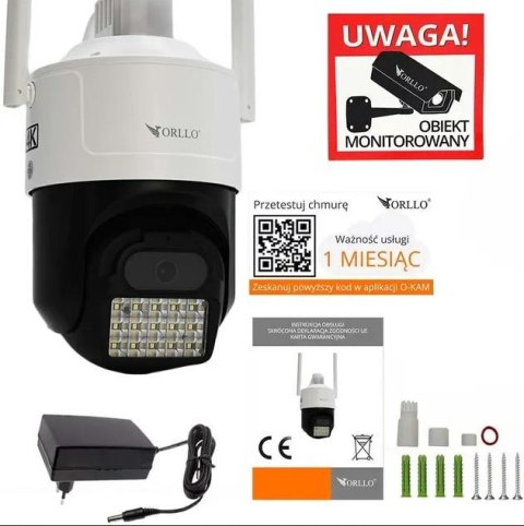 Kamera IP ORLLO Z17 Ultra 4K zewnętrzna obrotowa GSM na kartę SIM