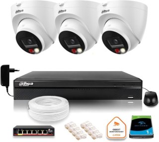 ZESTAW 3 Kamery IP Dahua 8mpx IPC-HDW1839T-A-IL-0280B-S6 + DYSK