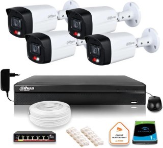 ZESTAW 4 Kamery IP Dahua 8mpx IPC-HFW1839TC-A-IL-0280B-S6 + DYSK