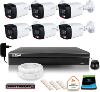 ZESTAW 6 Kamery IP Dahua 8mpx IPC-HFW1839TC-A-IL-0280B-S6 + DYSK 2TB