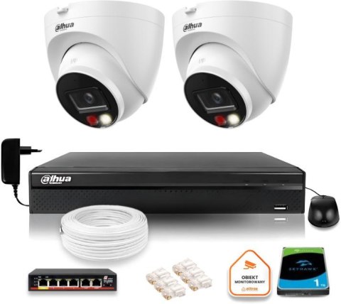 Zestaw monitoringu IP DAHUA 2 kamery IPC-HDW1439V-A-IL 4Mpx
