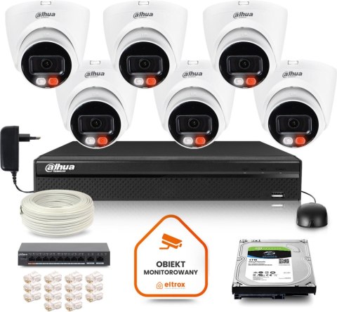 Zestaw monitoringu IP DAHUA 6 kamer IPC-HDW1439V-A-IL 4Mpx